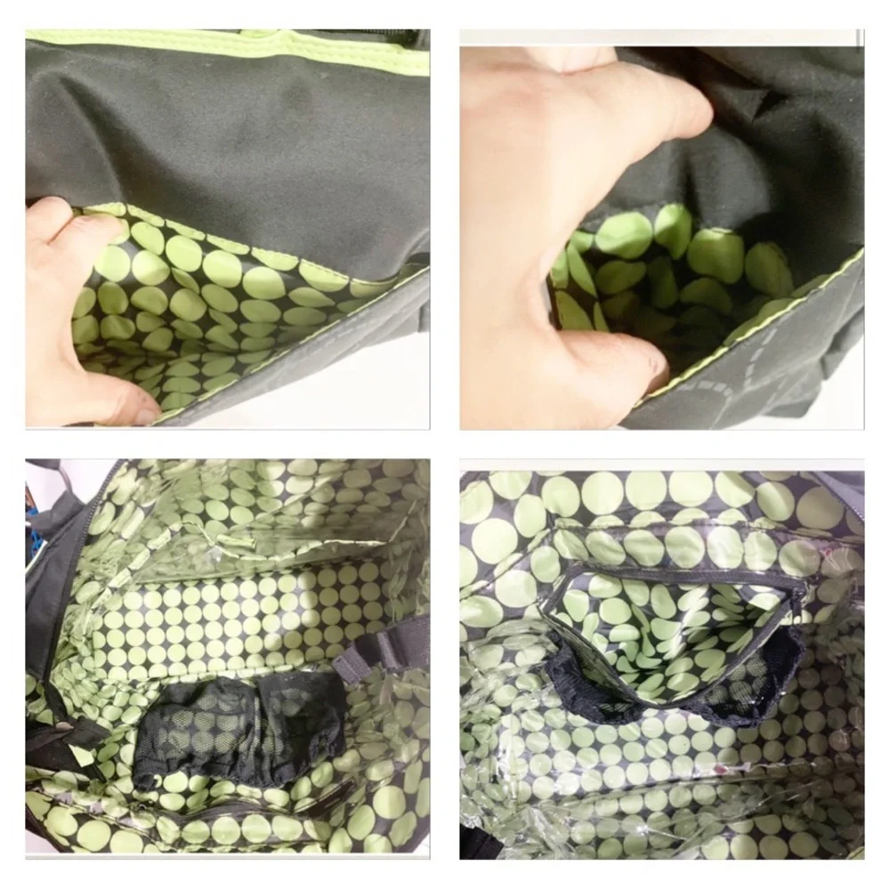 Carter's Tonal Dot Top Zip Tote Diaper Bag Top Handles Organizational Pockets